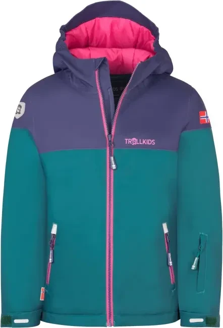 Trollkids Girls Hallingdal Skijacke midnight petrol/pink (Junior)