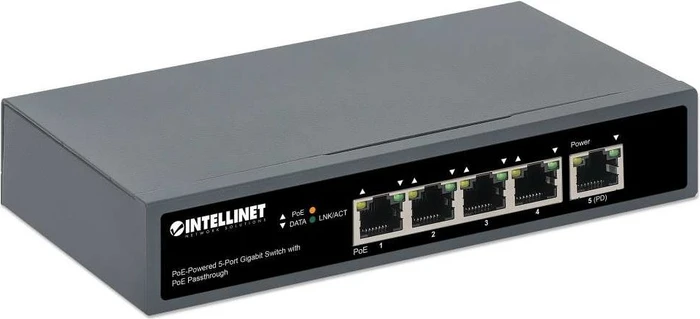 Intellinet Desktop Gigabit Switch, 5x RJ-45, 65W PoE++ PD