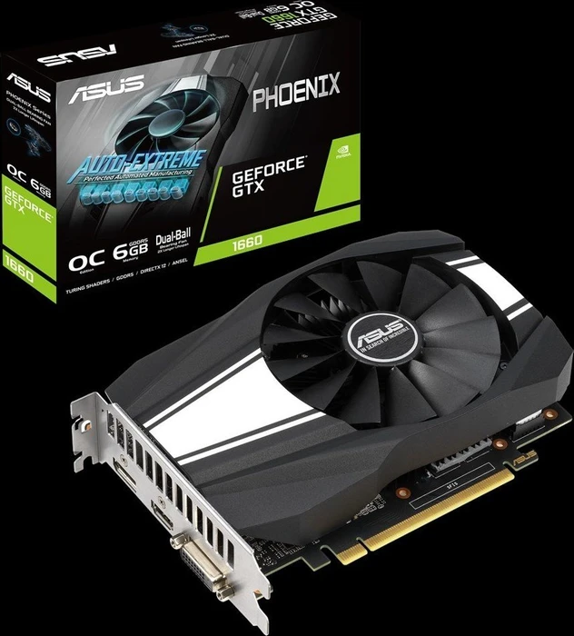 ASUS Phoenix GeForce GTX 1660 OC, PH-GTX1660-O6G, 6GB GDDR5, DVI, HDMI, DP