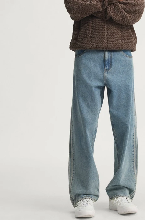 adidas Adicolor Denim Firebird Jeans worn blue denim (Herren)