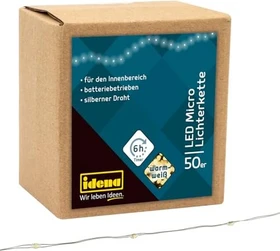 Idena Micro Lichterkette LED 50x warmweiß