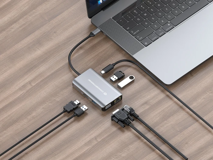 Conceptronic 7-in-1 Dockingstation, USB-C 3.0 [Stecker]