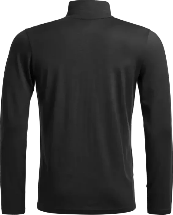 Ortovox 185 Rock'n'Wool Zip Neck Funktionsshirt langarm black raven (Herren)