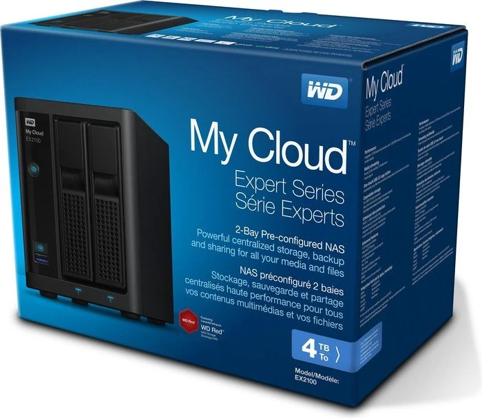 Western Digital My Cloud EX2100 4TB, 1GB RAM, 2x RJ-45 1000Base-T, 2x USB-A 3.0