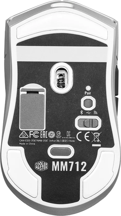 Cooler Master MasterMouse MM712 Gaming Maus weiß, USB/Bluetooth