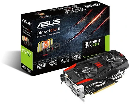 ASUS GeForce GTX 760 DirectCU II, GTX760-DC2-2GD5, 2GB GDDR5, 2x DVI, HDMI, DP