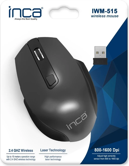 Inca IWM-515 Wireless Mouse grau/schwarz, USB