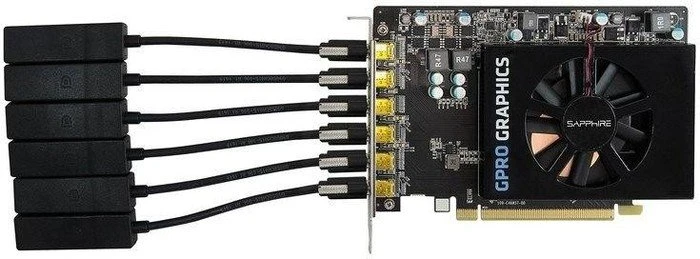 Sapphire GPRO 6200, 4GB GDDR5, 6x mDP, lite retail