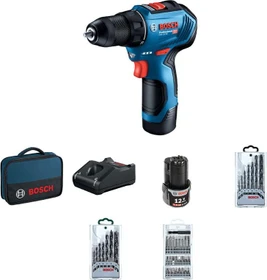 Bosch Professional GSR 12V-30 Akku-Bohrschrauber inkl. Tasche + 2 Akkus 2.0Ah + Zubehör