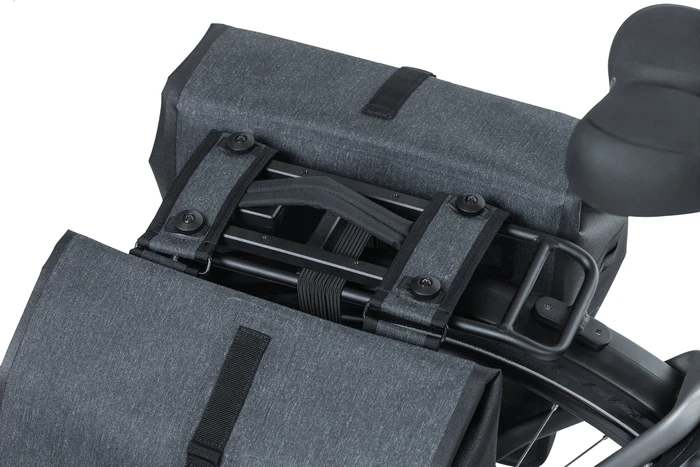 Basil Urban Dry Doppeltasche MIK Gepäcktasche charcoal melee