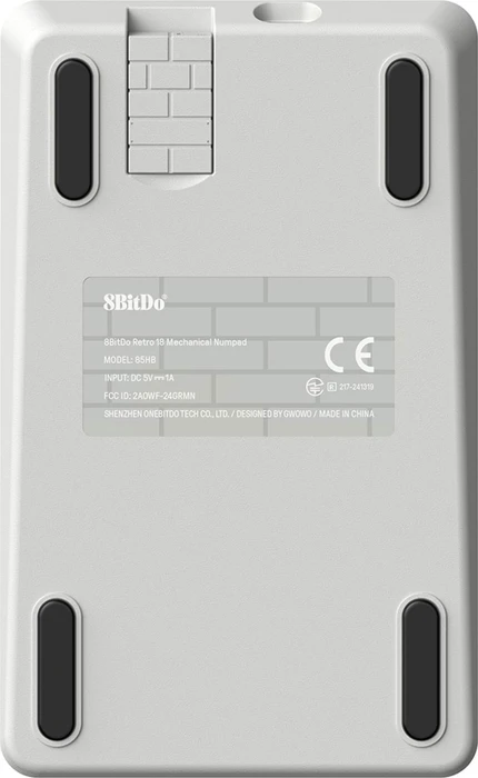 8BitDo Retro 18 Mechanical Numpad M Edition, grau/weiß, Kailh Box V2 WHITE, hot-swap, USB-C/Bluetooth