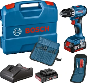 Bosch Professional GSR 18V-45 Akku-Bohrschrauber inkl. Tasche + 2 Akkus 2.0/4.0Ah + Zubehör