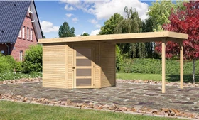 Karibu Schwandorf 5 Gartenhaus inkl. Anbau 2.8m natur