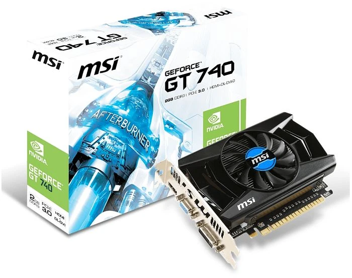 MSI GeForce GT 740, N740-2GD3, 2GB DDR3, VGA, DVI, HDMI