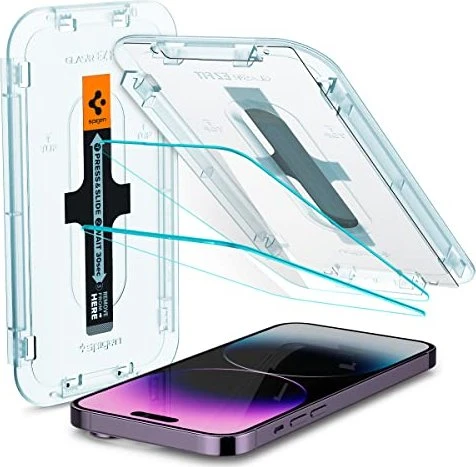 Spigen GLAS.tR EZ Fit Sensor Protection Screen Protector für Apple iPhone 14 Pro Max, 2er-Pack