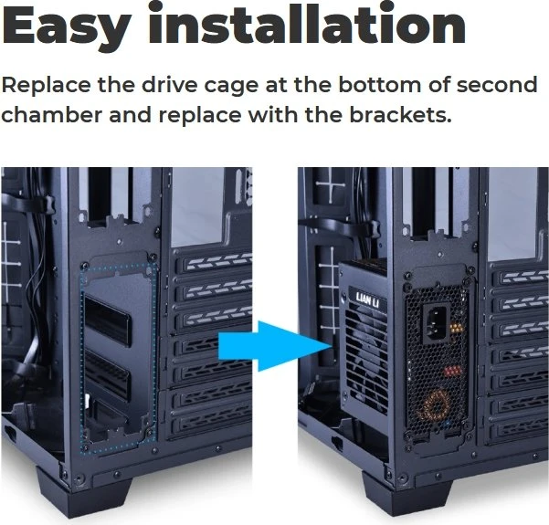 Lian Li O11 Mini Dual PSU Bracket Kit, Dual Netzteilhalterung, schwarz