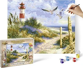 Schipper Arts & Crafts Malen nach Zahlen Dünenlandschaft mit Leuchtturm