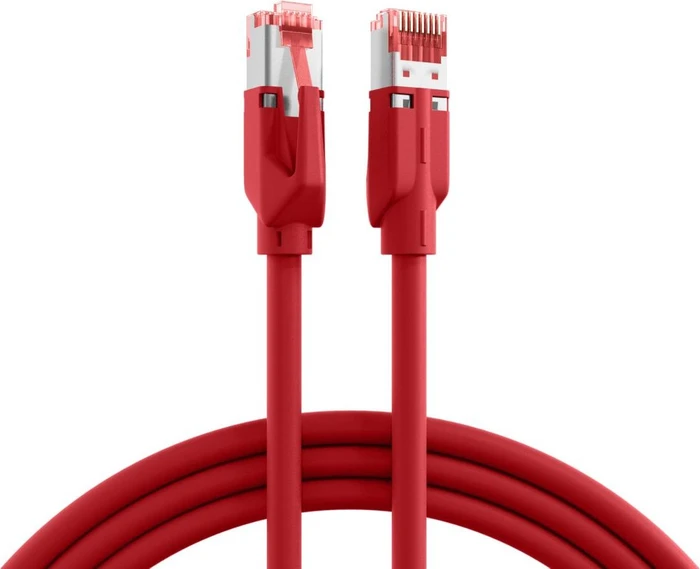 EFB Elektronik TM21 Dätwyler 7702 Patchkabel, Cat7/Cat6a, S/FTP, RJ-45/RJ-45, 15m, rot