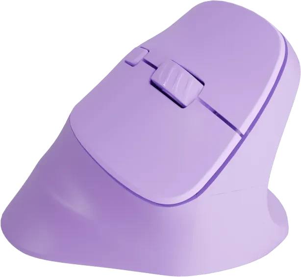 Natec Crake 2 Vertical Wireless Mouse Pure Lavender, USB/Bluetooth