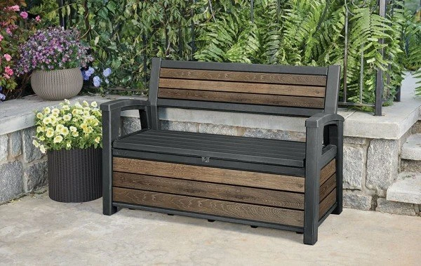 Keter Hudson Gartenbank/Gartenbox braun