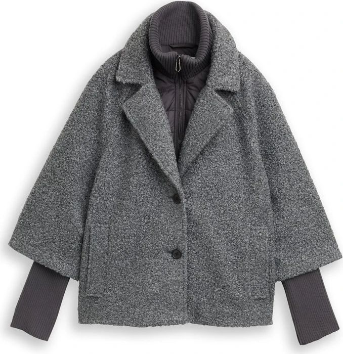 Tom Tailor Boucle Cape Jacke dark anthra melange (Damen)