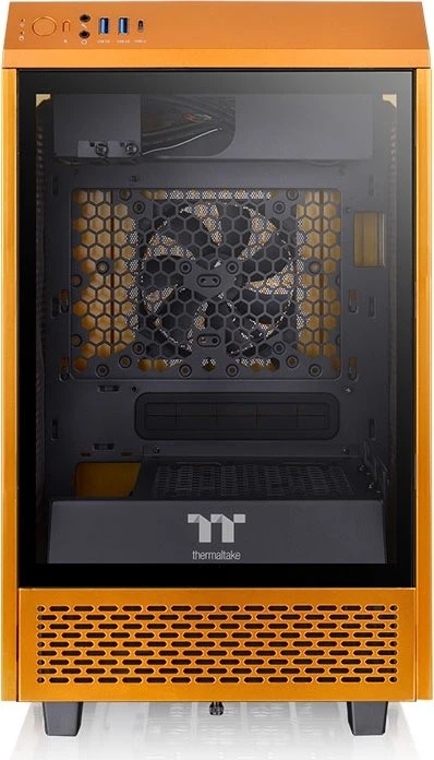 Thermaltake The Tower 100 Metallic Gold, orange, Glasfenster, Mini-ITX
