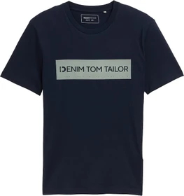 Tom Tailor Basic mit Logo-Print T-Shirt kurzarm pure nvay (Herren)