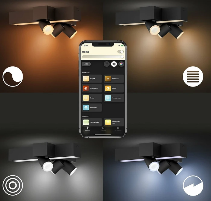 Philips Hue White and Color Ambiance Centris Cross 3 Spot 4-flammig schwarz