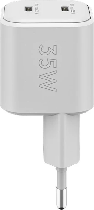 Wentronic Goobay USB-C PD GaN Dual-Schnellladegerät Nano 35W weiß