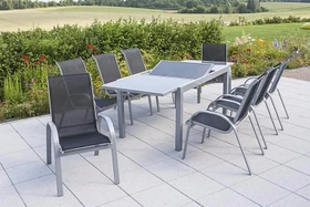 Merxx Amalfi Gartenmöbel-Set schwarz/silber, 7-tlg.