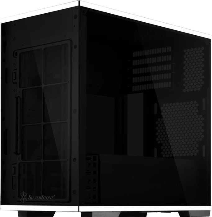 SilverStone Lucid LD01, schwarz/weiß, Glasfenster