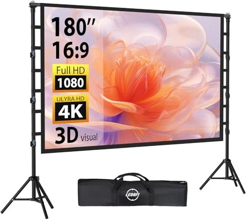 LEORFI Beamer Stativ-Leinwand 180 Zoll