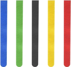 Hama Klett-Kabelbinder Streifen, 16mm, 215mm, farbig sortiert, 5 Stück