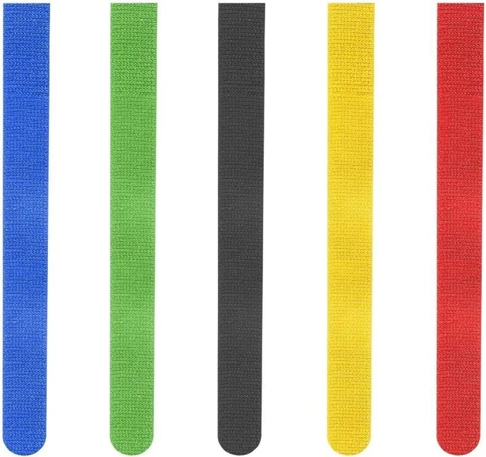 Hama Klett-Kabelbinder Streifen, 16mm, 215mm, farbig sortiert, 5 Stück