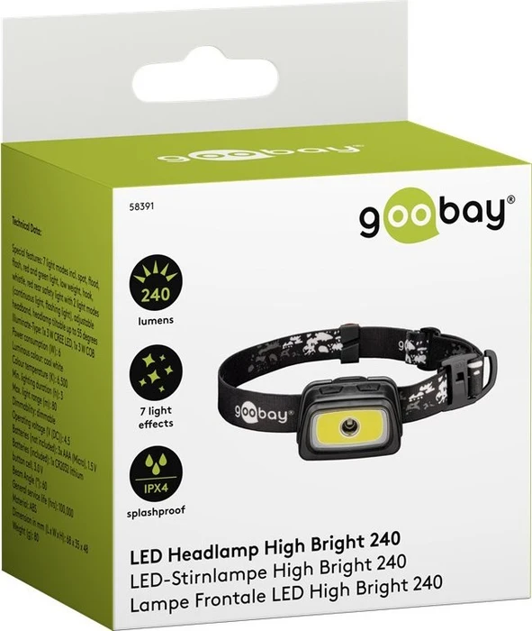goobay High-Bright 240 Stirnlampe
