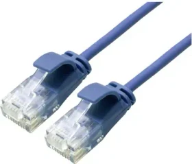 Roline / Secomp DataCenter Slim Patchkabel, Cat6a, U/UTP, RJ-45/RJ-45, 1.5m, blau