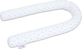 Babybay Piqué Nestchenschlange 180cm sterne weiß/perlgrau