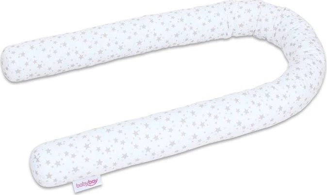 Babybay Piqué Nestchenschlange 180cm sterne weiß/perlgrau