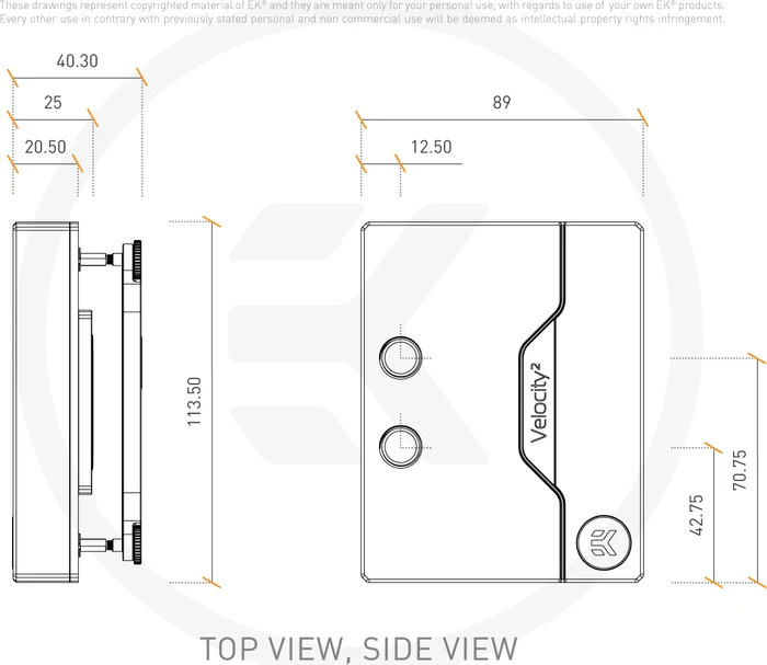 EK Water Blocks Quantum Line EK-Quantum Velocity² D-RGB, AM4, Satin Titanium