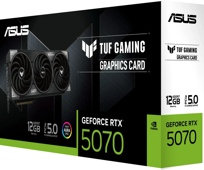 ASUS TUF Gaming GeForce RTX 5070, TUF-RTX5070-12G-GAMING, 12GB GDDR7, 2x HDMI, 3x DP