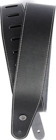 D'Addario Deluxe Leather Guitar Strap Black with Stitch