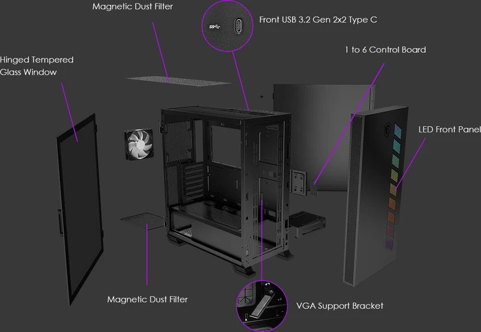 MSI MAG Vampiric 300R, schwarz, Glasfenster
