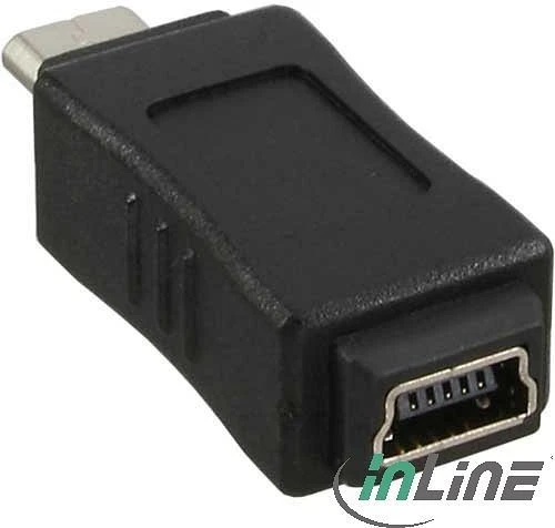 InLine Micro-USB Adapter, Micro-B Stecker auf Mini-USB 5-pol [Buchse]