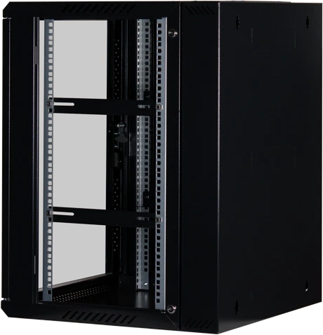 Rockstable 19" Wandschrank 12HE, Sicherheitsglastür, IP2X, schwarz, 600mm tief