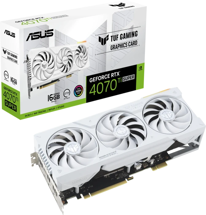 ASUS TUF Gaming GeForce RTX 4070 Ti SUPER BTF White, TUF-RTX4070TIS-16G-BTF-WHITE, 16GB GDDR6X, 2x HDMI, 3x DP