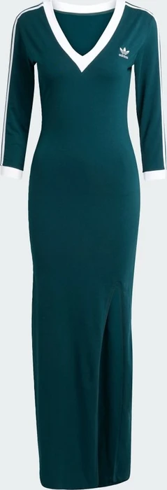 adidas Adicolor Classics 3-Streifen Maxi Kleid aurora ivy/white (Damen)