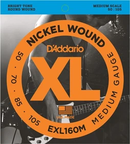 D'Addario XL Nickel Wound Bass Medium, Medium Scale
