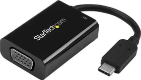 StarTech USB-C-VGA-Adapter mit USB Stromversorgung 60 Watt, schwarz