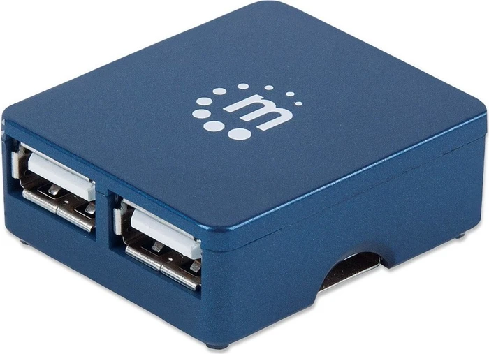 Manhattan Micro USB-Hub, 4x USB-A 2.0, USB-A 2.0 [Stecker]