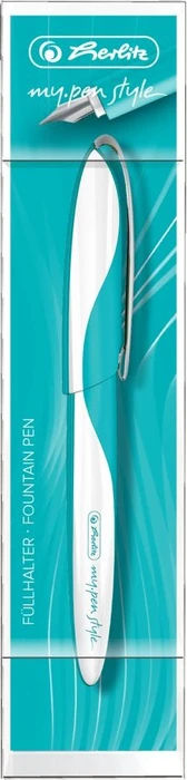 Herlitz my.pen style weiß/carribean turquoise, rechte Hand/linke Hand, mittel, Folienbox